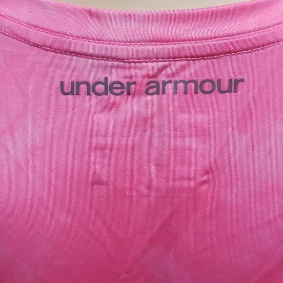 UNDER ARMOUR FITTED HEATGEAR PINK TIE-DYE T-SHIRT, SIZE MEDIUM - Picture 6 of 7